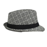 SUMMER BREEZE BLACK & WHITE WEAVED FEDORA HAT